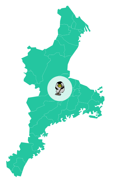 三重県全体と松阪市を示す地図